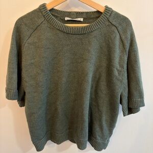 Abercrombie & Fitch Short-Sleeve Sweater in Olive